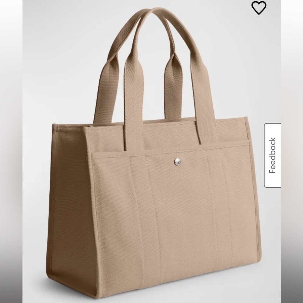 Coach Beige Canvas Tote with Brown Logo - Picture 2 of 5